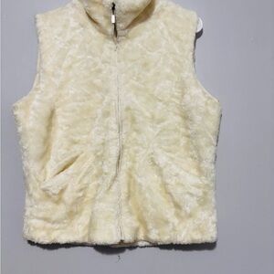 Women's Cream Fleece Vest